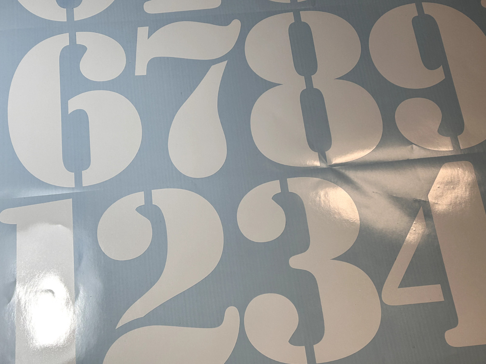 0-9 7-32" Stencil Joe Big Size White Outdoor Vinyl Die Cut Decal Numbers US-made