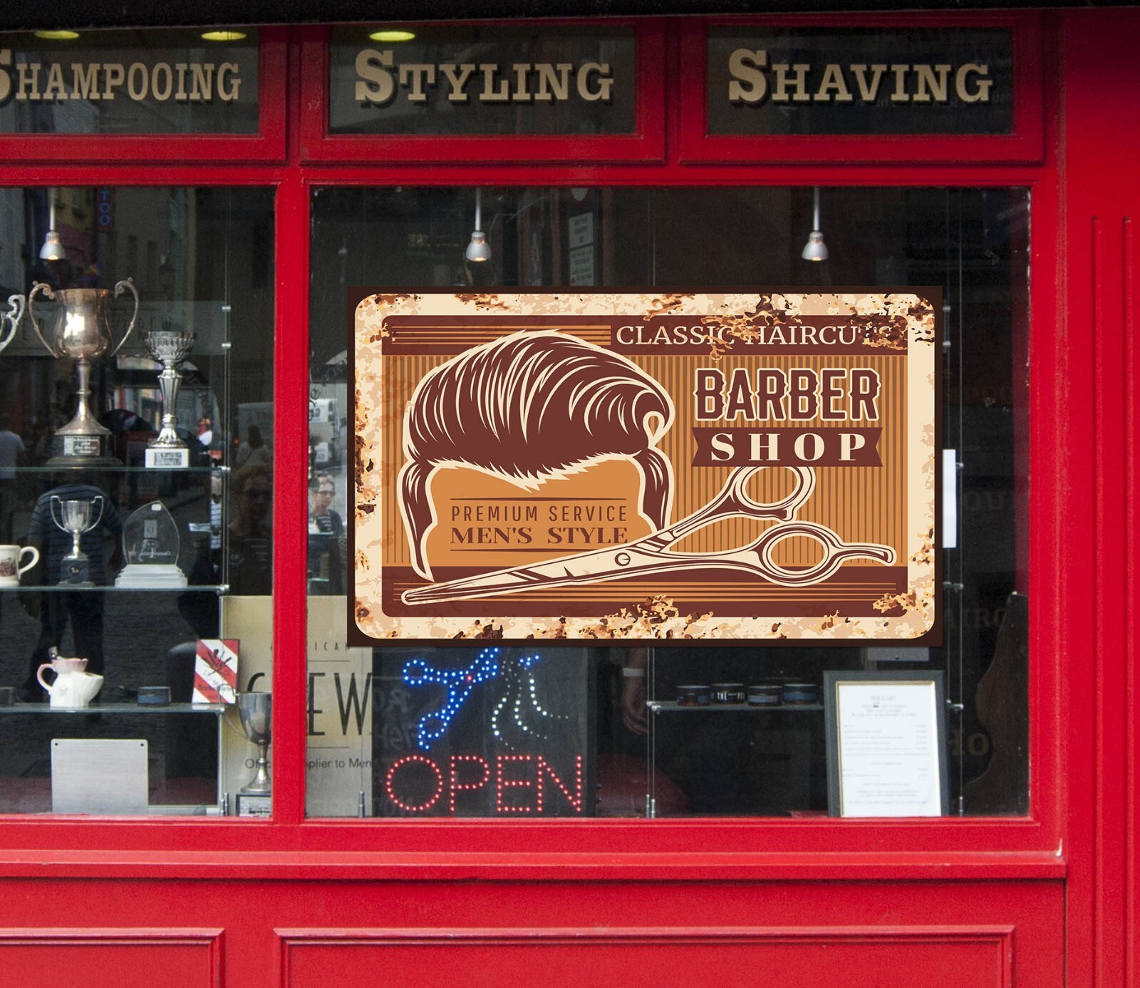 3D Man Hair Cut A451 Barber Shop Window Stickers Vinyl Wallpaper Wall Murals Amy