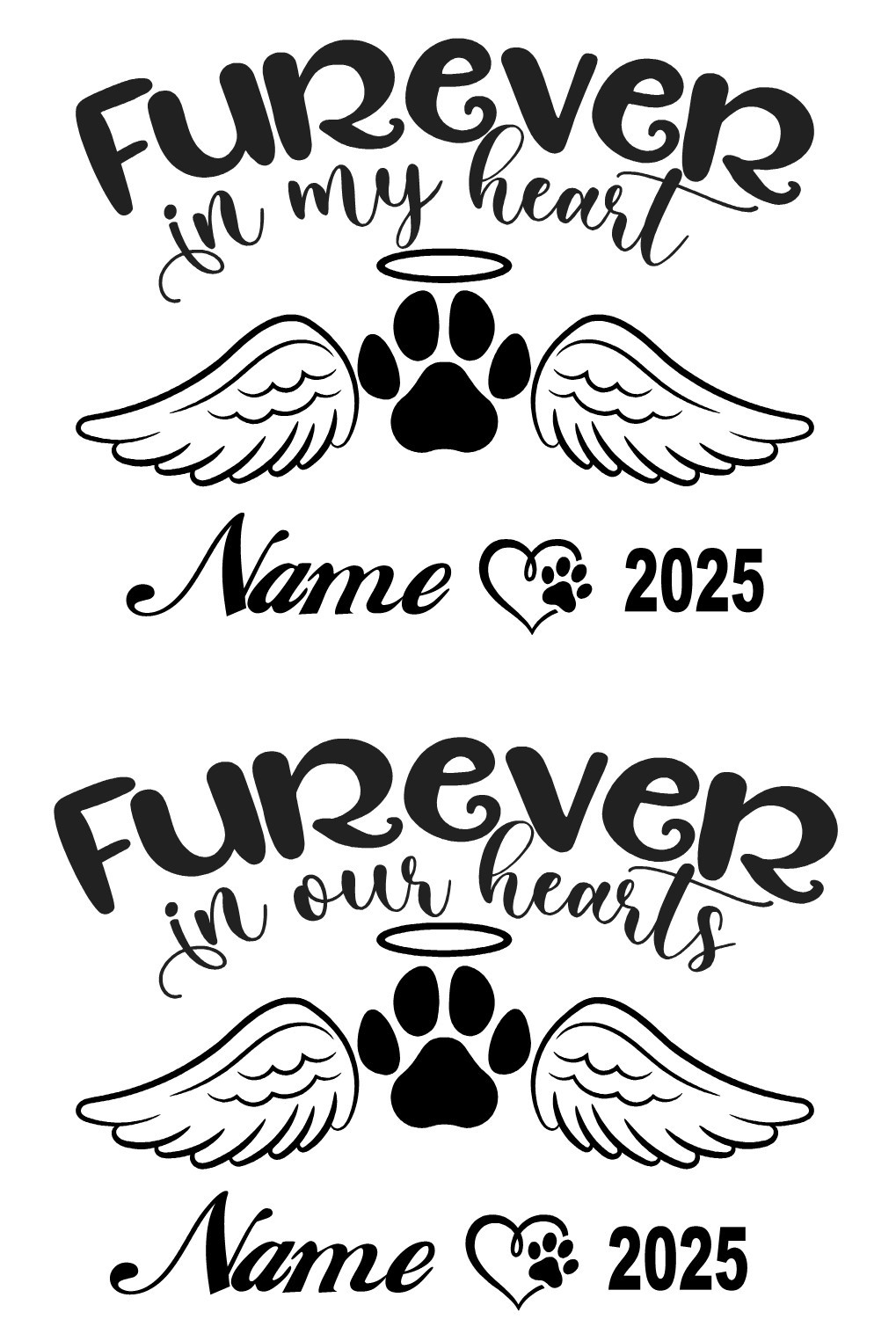 Pet Memorial Decal Personalized Dog Paw Heart Forever Loved Vinyl Sticker #05