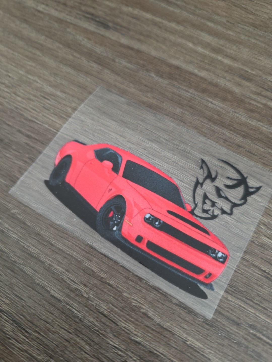 Dodge Challenger Demon High Quality Waterproof Raised UV DTF Window Decal 4in