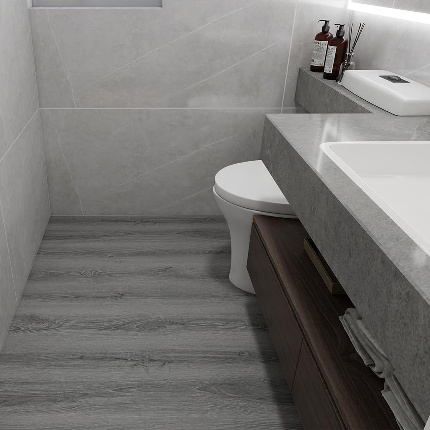 Wood Grain Peel and Stick Floor Tiles – 11.8” Width, Full Roll Lengt