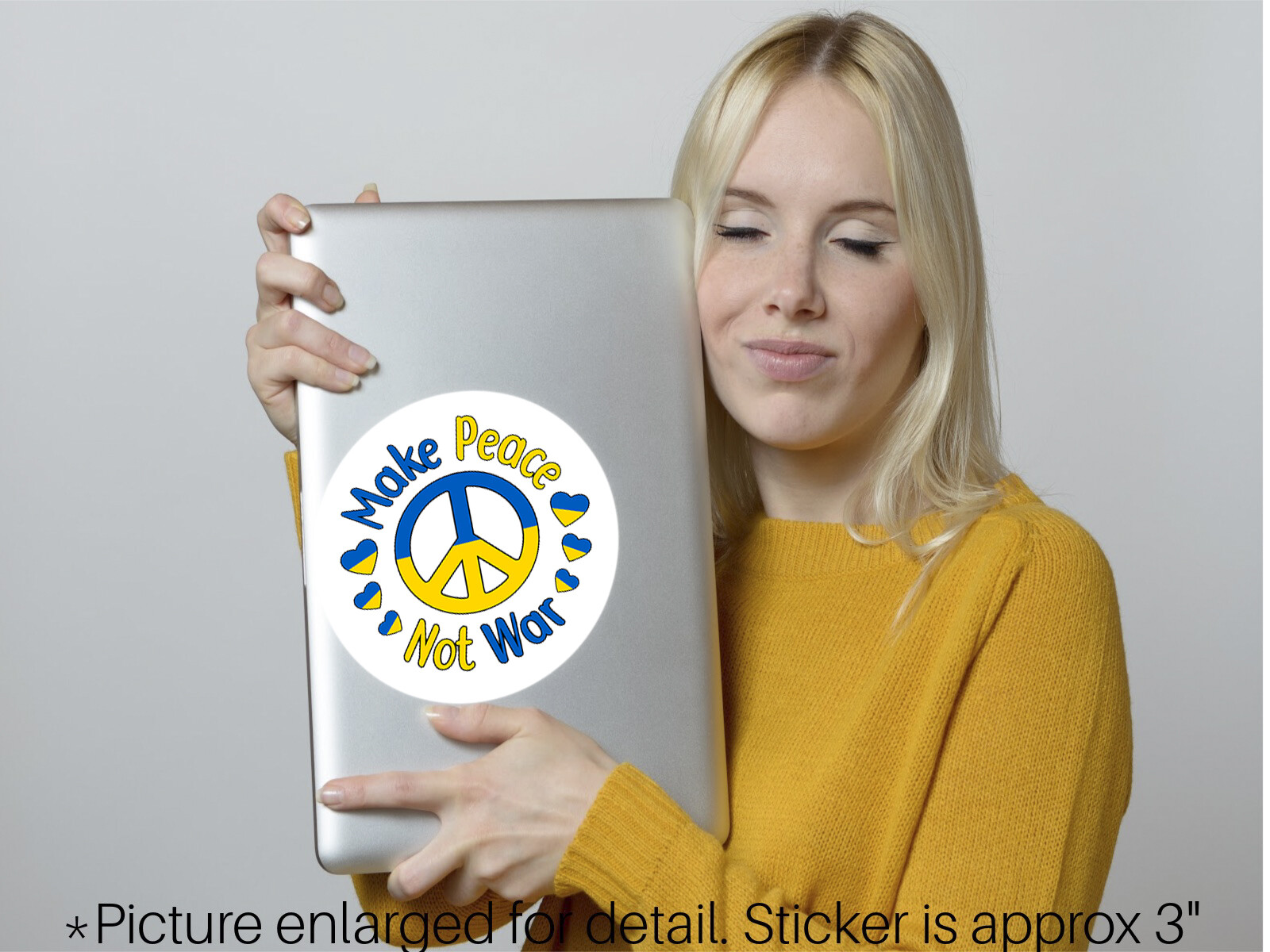 Make peace not war Ukraine water resistant sticker