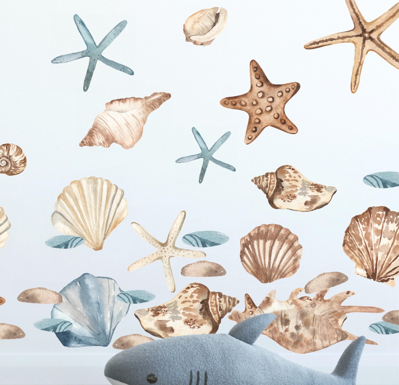 Starfish & Seashells Wall Decal Set Marine Nautical Coastal Wall Stickers Decor