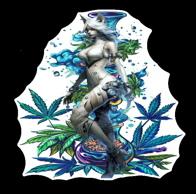 Anime Weatherproof Marijuana Vinyl Sticker Stoner Weed Cannabis Laptop 420
