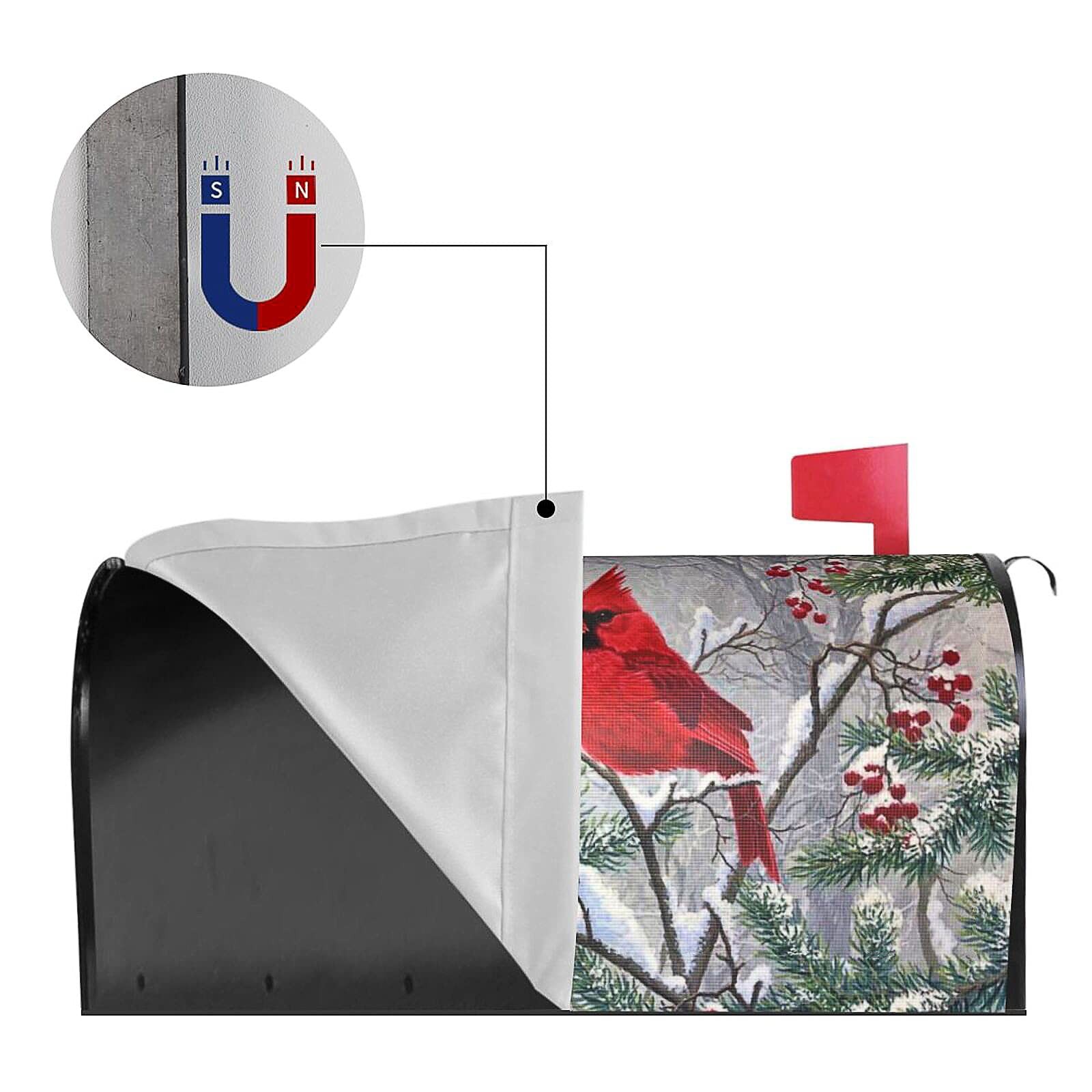 Winter Magnetic Mailbox Cover – Standard Size 18" X 21" – 18 X 21 inch, Gray