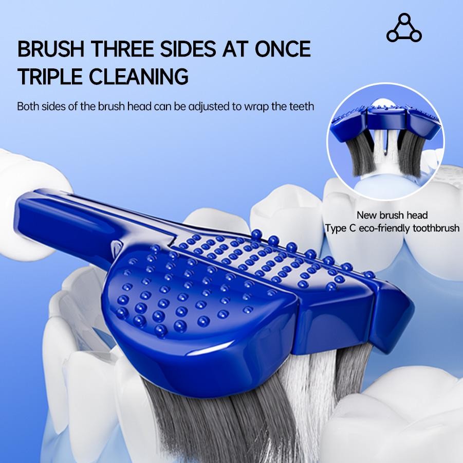 3D U-Shaped Soft Manual Toothbrush 6pcs for Adults Men Women Deep Cleaning