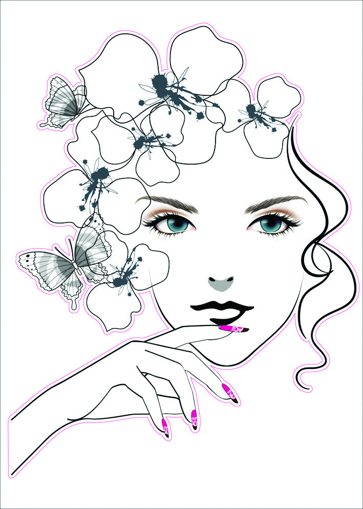 Pre-Cut Reusable Nail Design Artwork Decor Wall Sticker Decal 15"W X 23"H