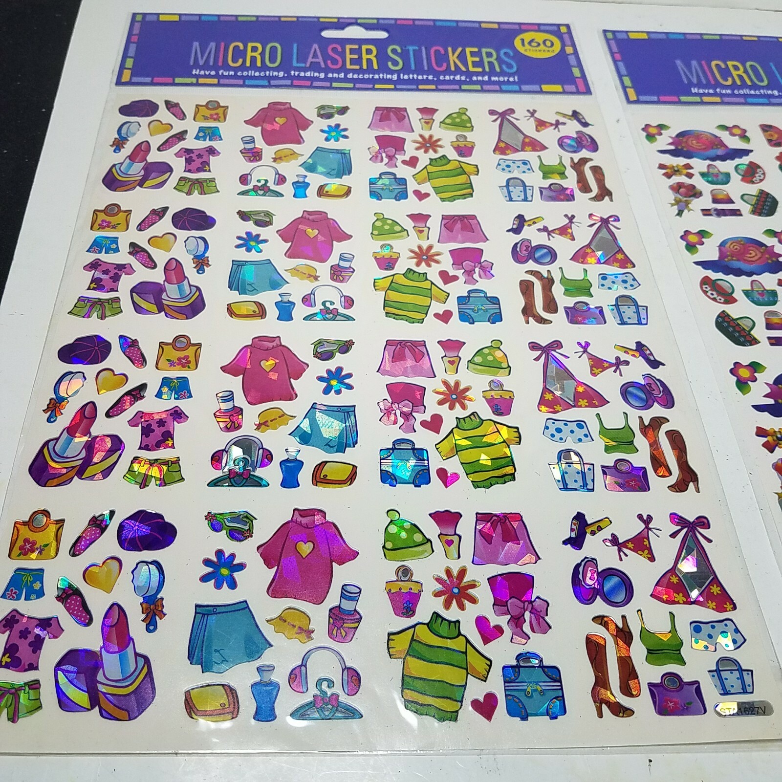 480 Pcs Micro Laser STICKERS PACK Decals Pop Art Butterflies Girls Fun Colors