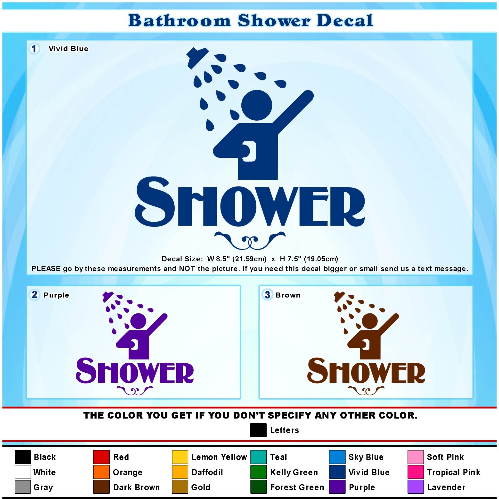 Restroom Shower vinyl Sticker door Water Bathroom Sign Men Women Art Decal 115