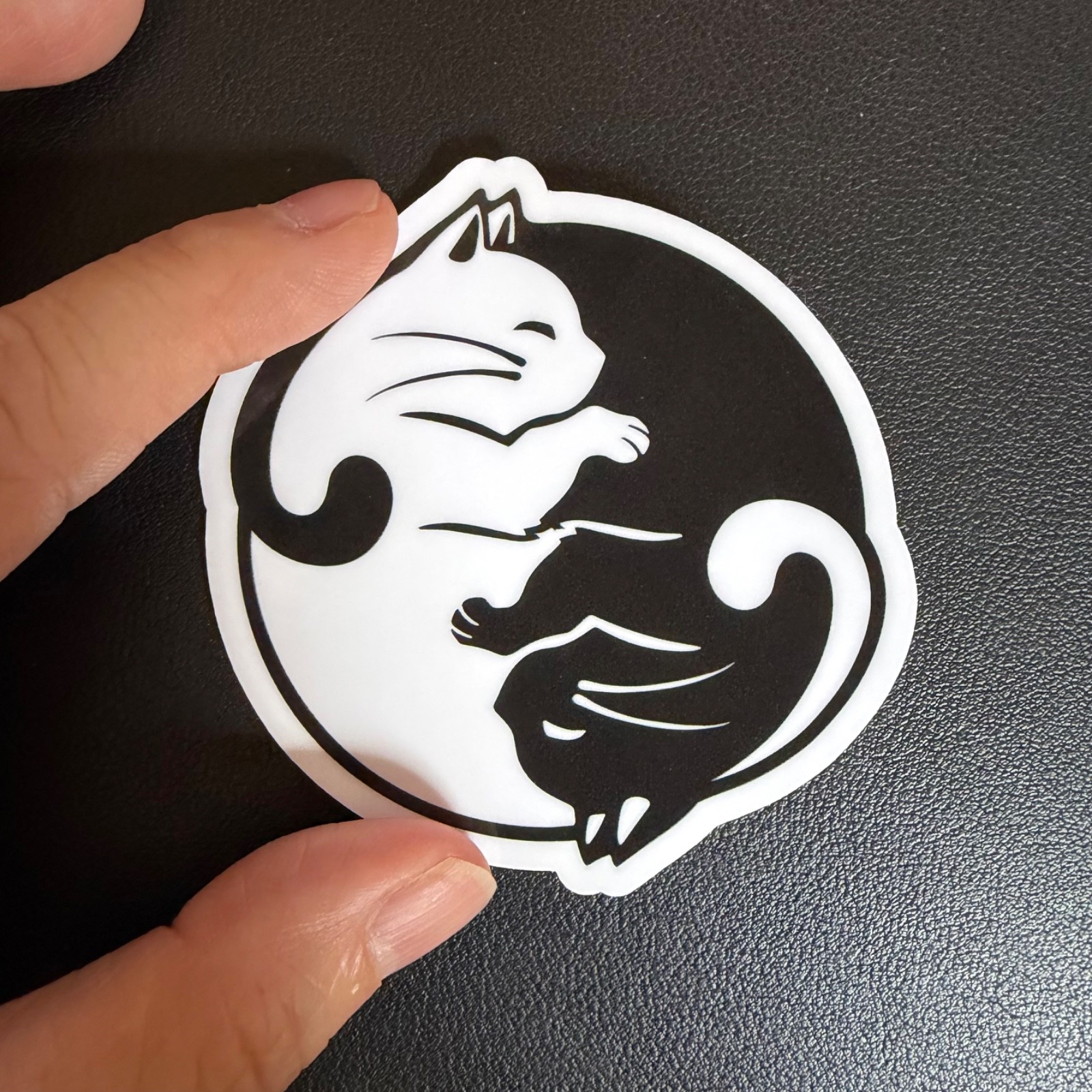 Yin Yang Waterproof Sticker – Laptop Water Bottle You Pick Cat Bunny Dog Paws