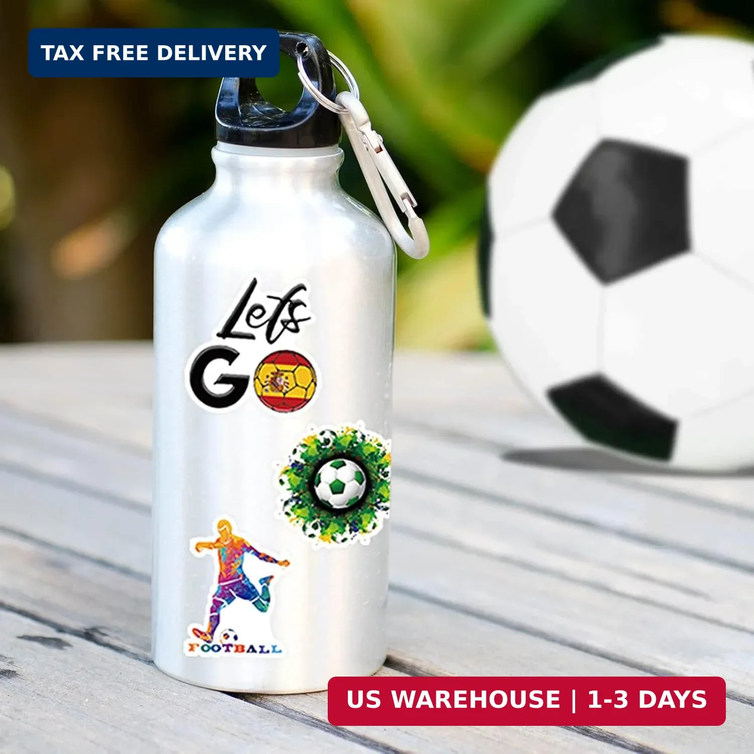 100PCS Soccer Stickers for Boys Girls Kids Teens, Vinyl Waterproof Soccer Sticke
