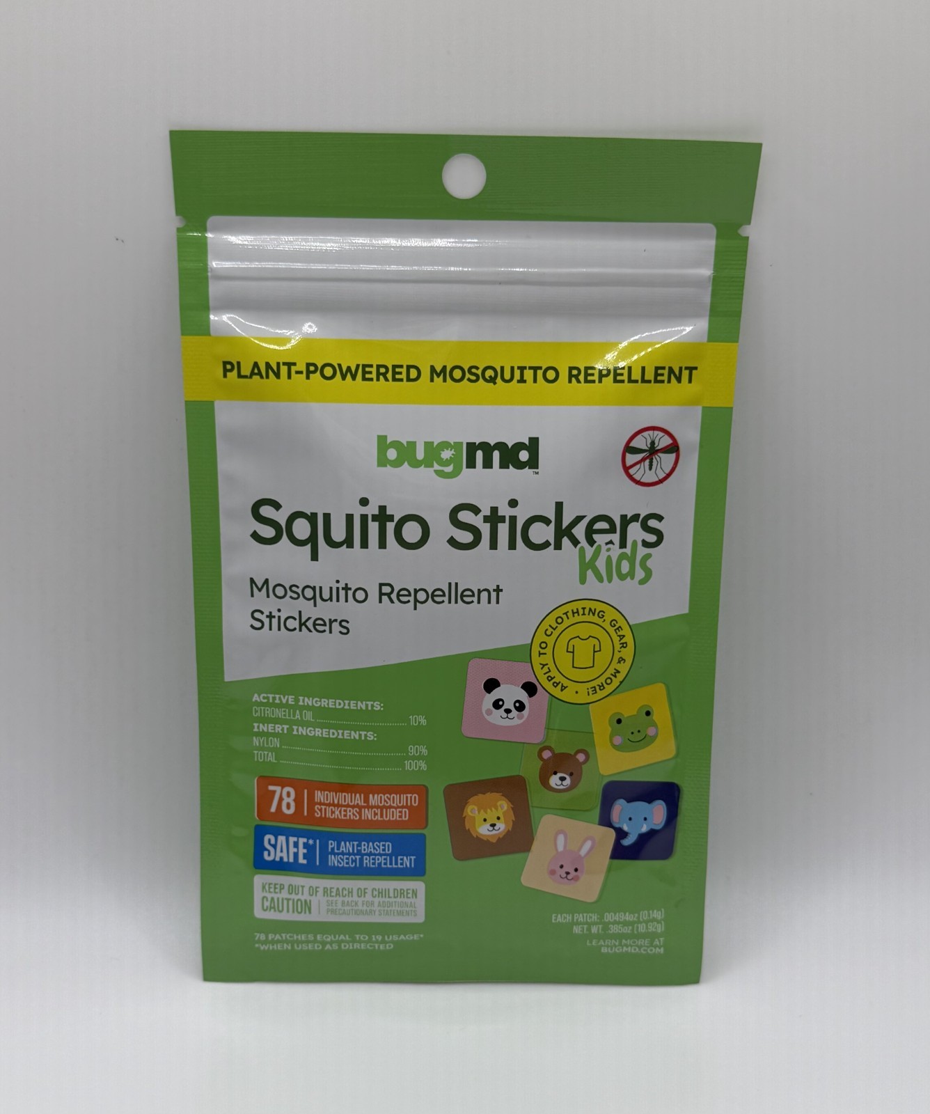 BugMD Plant-Powered Squito Stickers for Kids – 1 Pack