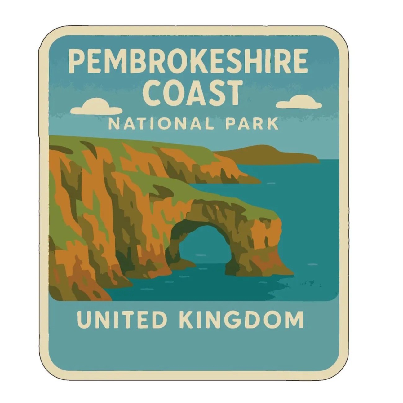 Pembrokeshire Coast United Kingdom Iron On Heat Transfer Vinyl HTV National Park