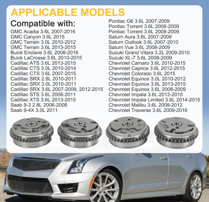 Variable Valve Timing VVT Sprocket 4PCS for Chevrolet Equinox Impala for GMC …