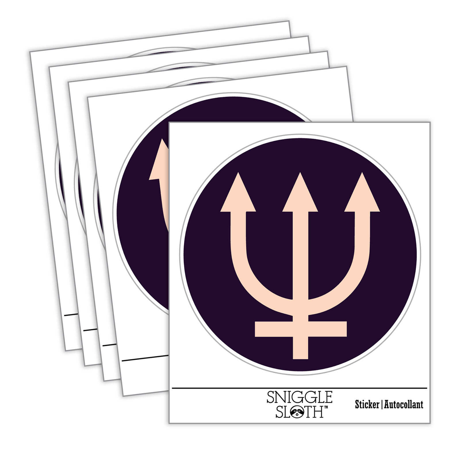 Astronomy Neptune Astrology Planet Symbol Laptop Water Bottle Car Sticker 5 Pack