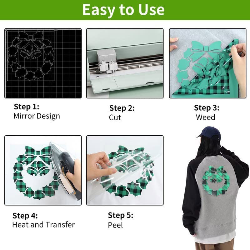 10×60" HTV Heat Transfer Vinyl Iron Heat Press Checkered Leopard T-Shirt For Cut