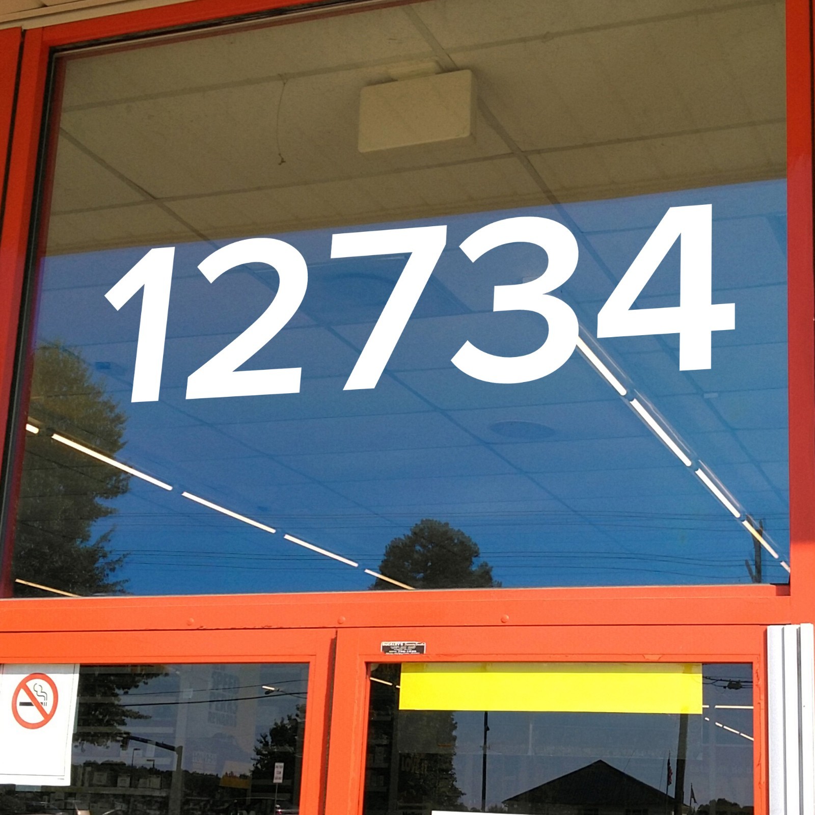 Large Modern Minimalist Storefront Numbers Vinyl Decal Business Window Proxima