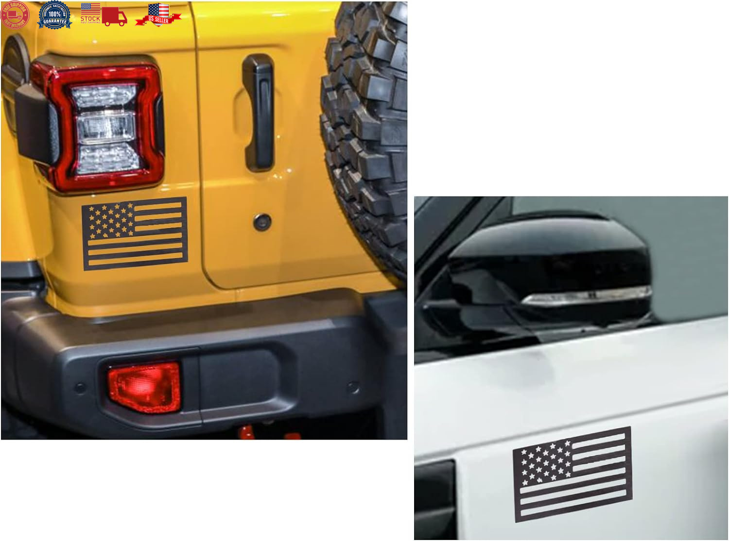 American Flag Magnet Decal, 2 Pack 6.1 x 3.7 Inch for Cars/Trucks