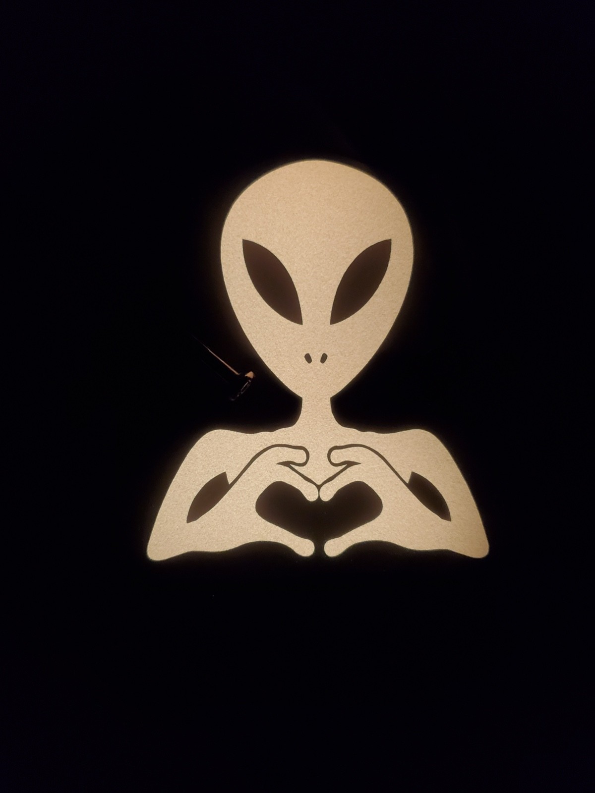 Glow In The Dark Vinyl Decals Heart Symbol Alien Medium Size Lit Studios New