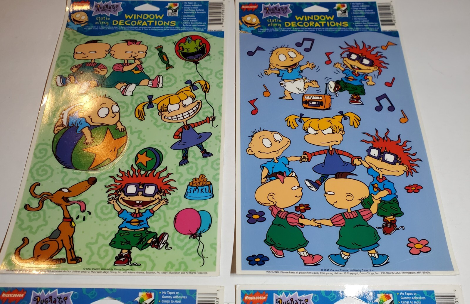 Vtg Rugrats Nickelodeon Static Cling Window Decorations Tommy Chuckie Lot Of 4