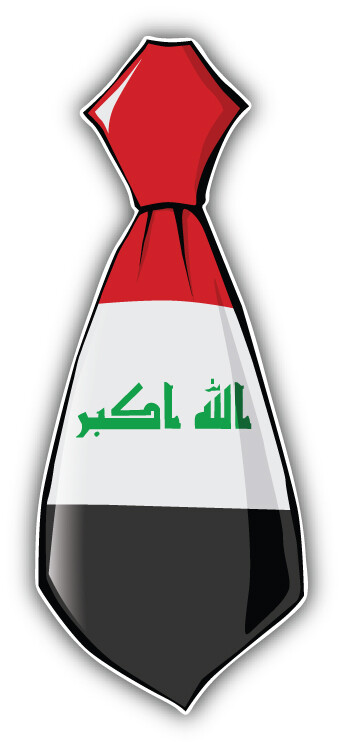 Iraq Flag Necktie Car Bumper Sticker Decal