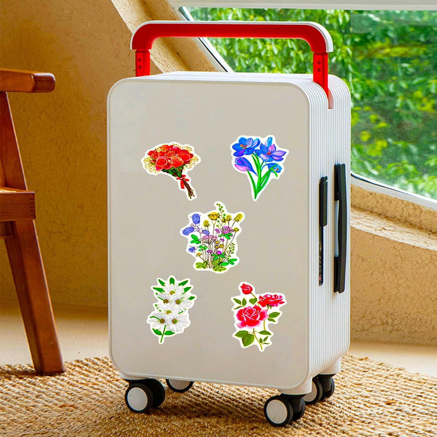 Flower Stickers for Kids Teens Girls, 100Pcs Waterproof Flower Stickers for Wate