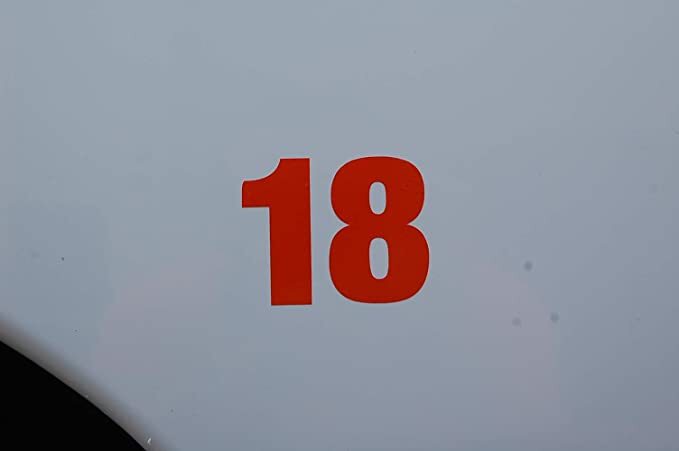 0-9 Reflective Numbers Red Sticker Vinyl Decals CHOOSE 1" – 12" Set Of 40 (RV2)