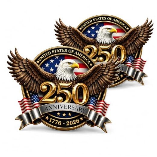 250th Anniversary USA Car Stickers, 2 Pack 8 Inch 250 8-Inch 2-Pack Style-01