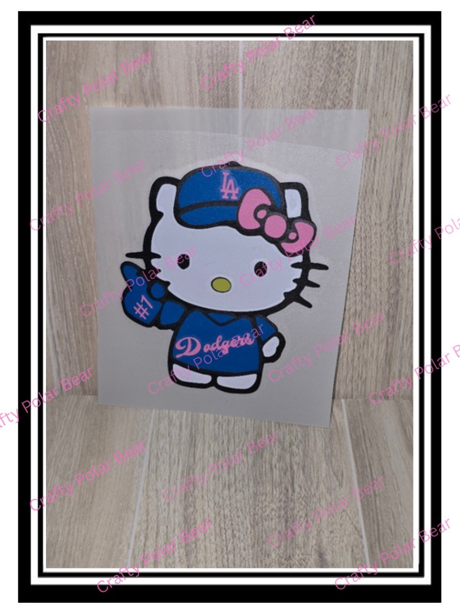LA Dodgers Hello Kitty Car Truck SUV Window Wall Vinyl Decal Sticker