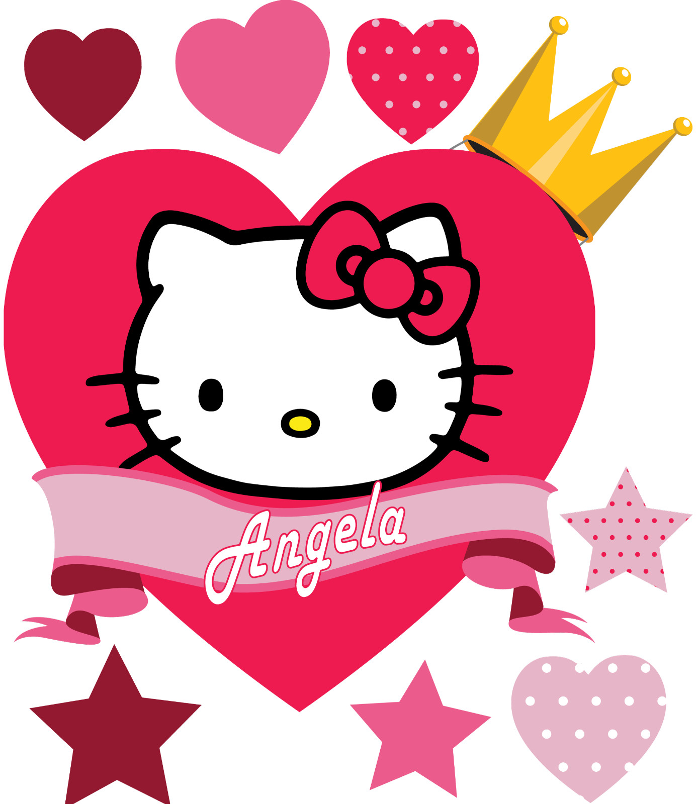 Hello Kitty PERSONALIZED NAME Decal WALL STICKER Decor Art Mural Girls FS