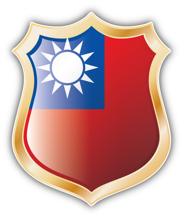 Taiwan Flag Glossy Shield Label Car Bumper Sticker Decal