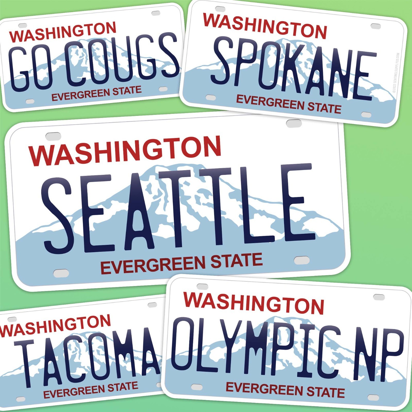 Washington License Plate Stickers – Choose From 20+ WA Cities & National Parks