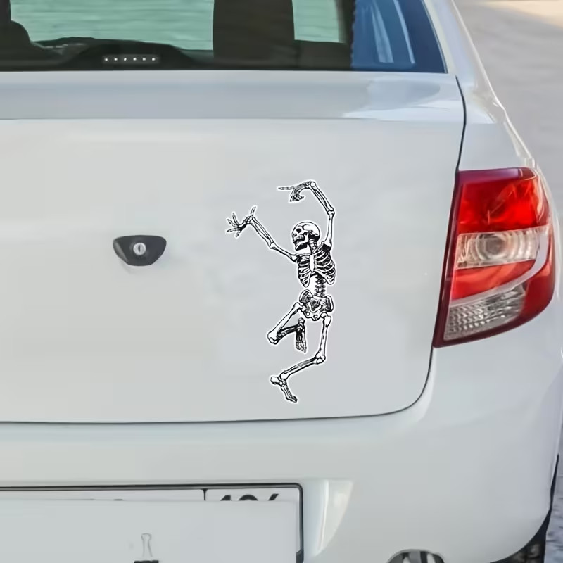 1pc Dancing Skeleton Having Fun Sticker Vinyl Waterproof Sticker Decal