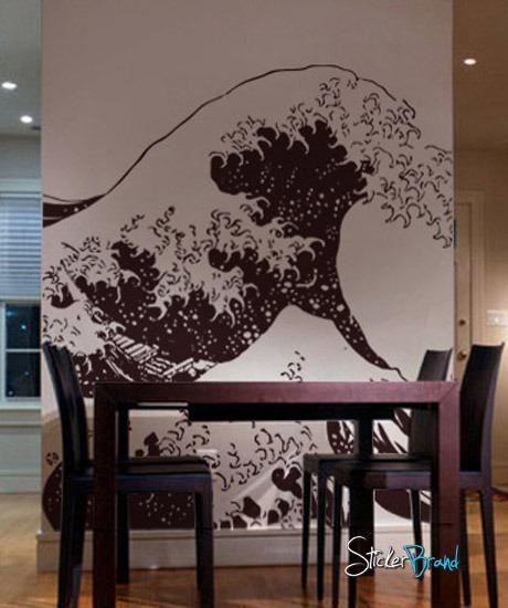 Japanese The Great Wave Off Kanagawa by Hokusai Wall Decal. Stickerbrand #363