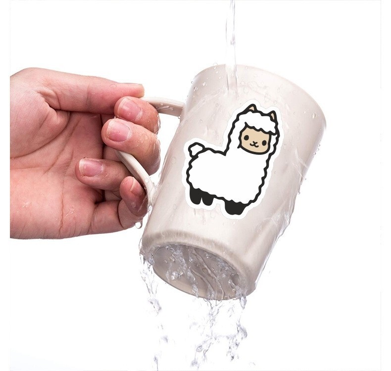 50pcs LLAMA Stickers, Cute Animal Water Bottle Laptop No Residue Sticker, #118