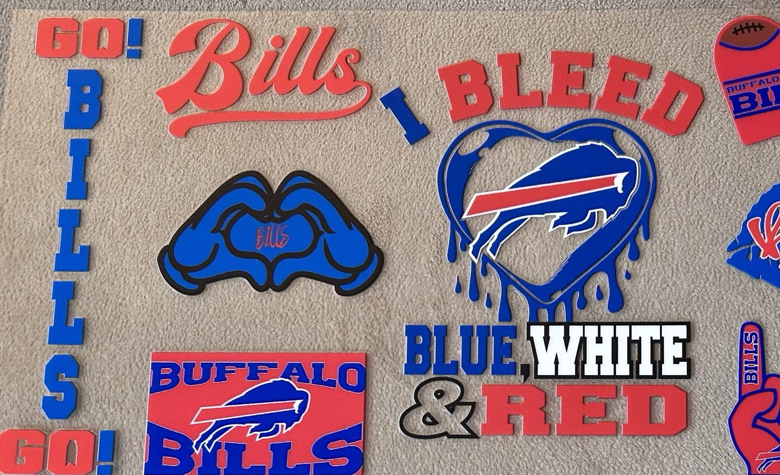BUFFALO Football Team UV DTF Transfer Sticker Cup Wrap DIY Cups Glasses Bottles