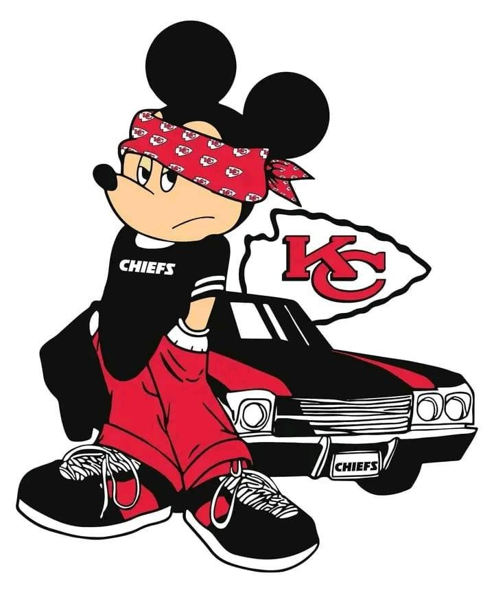 Kanas City Chiefs Mickey Mouse Sticker Deca Laptop Wall Mirror Cup Tumblr Locker