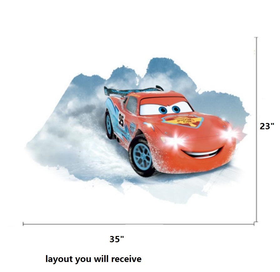 NEW Disney lightning McQueen Cars 3D HUGE Wall Stickers Kids Home Decor USA