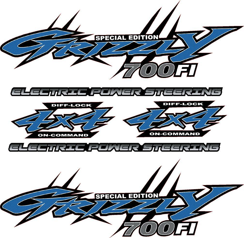 Yamaha Grizzly 700 4×4 Special Edition Blue OEM ATV Tank Decal Sticker kit