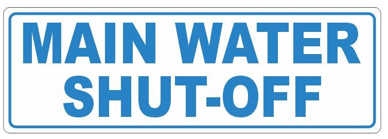 Main Water Shut Off Sticker D7279