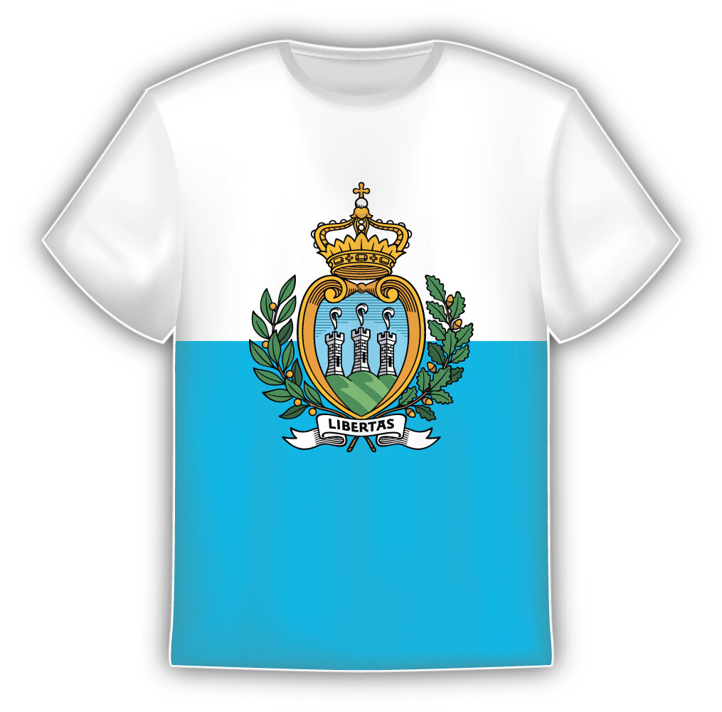 San Marino Flag Sticker In The Form Of T Shirt Vinyl Sticker Decal