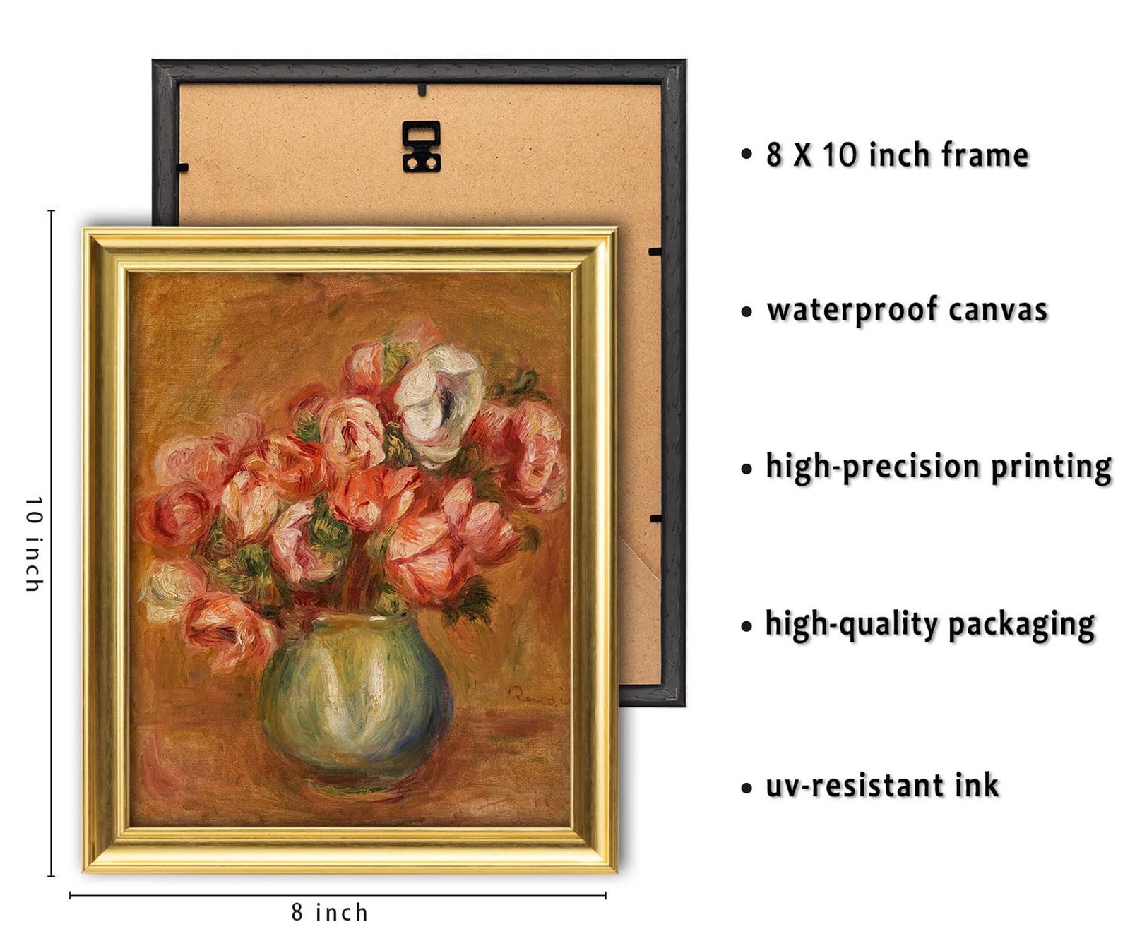 Gold Framed Eclectic Canvas Wall Art Decor, Wall Prints for Bedroom Bathroom …