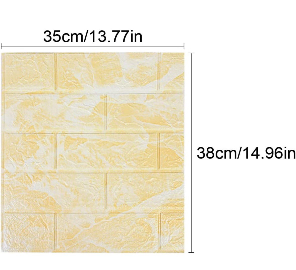 10 PCS 3D Foam Yellow Brick Self Adhesive Waterproof Wall Covering Panels