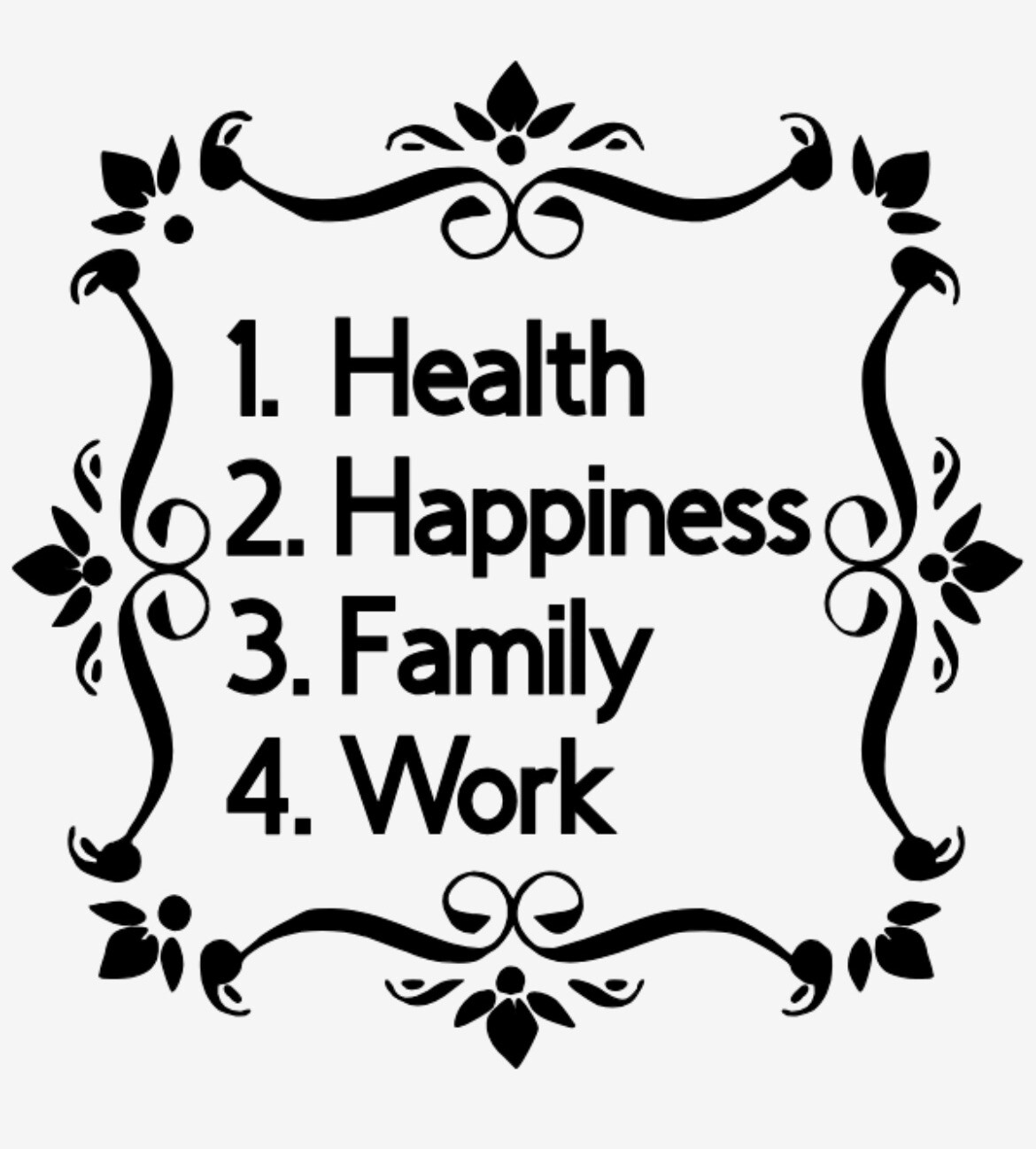 List Of What’s Important, Inspirational Wall Decal Sticker 7×7” Removable Vinyl
