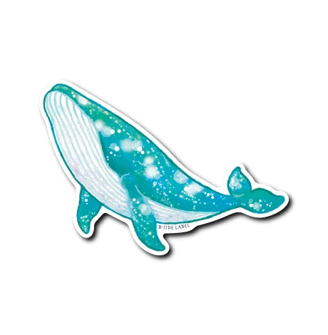 Sparkle Whale (Blue-Green) B-SIDE LABEL sticker waterproof thick vinyl decal art