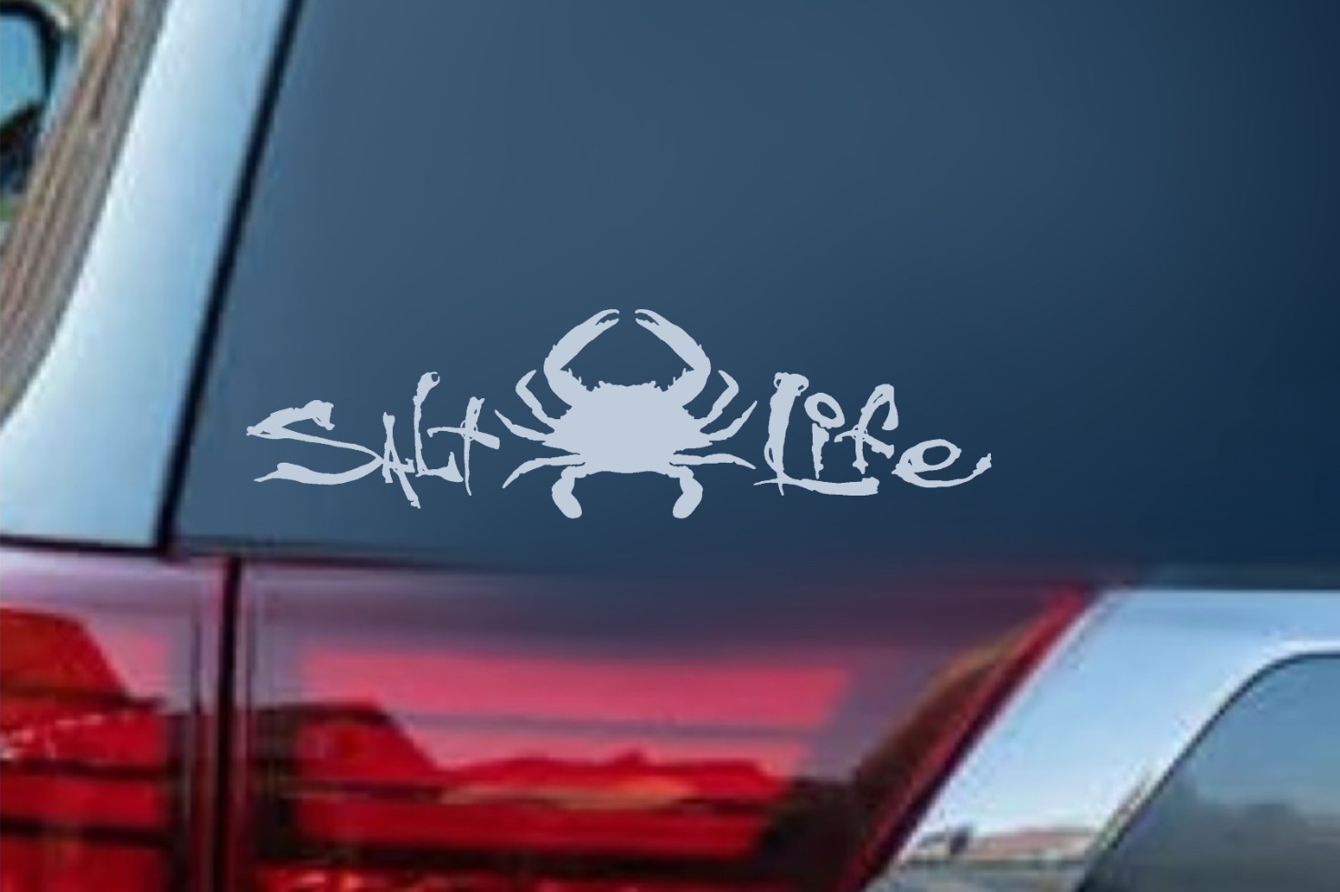 Salt life crab flower fish Deep Sea – Vinyl Decal Sticker – 8” v2