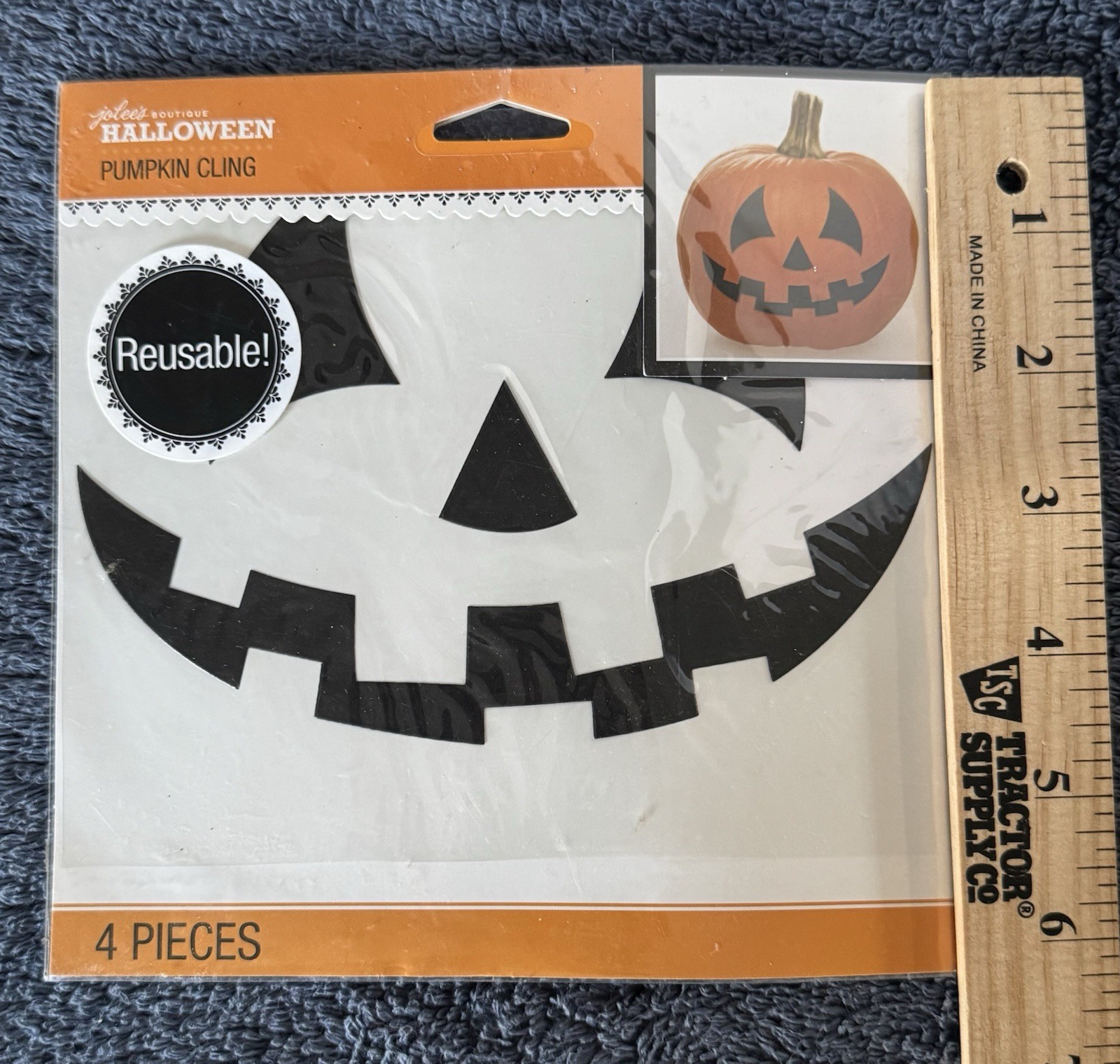Jolee's Halloween Pumpkin Bling Stickers Pumpkin Face NEW Reusable