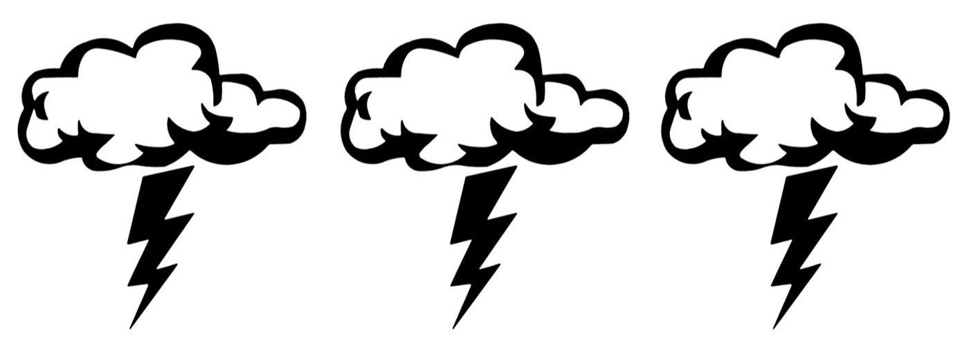 Storm Cloud Lightning Bolt Black Vinyl Decals Window Tumbler Any Flat Surface