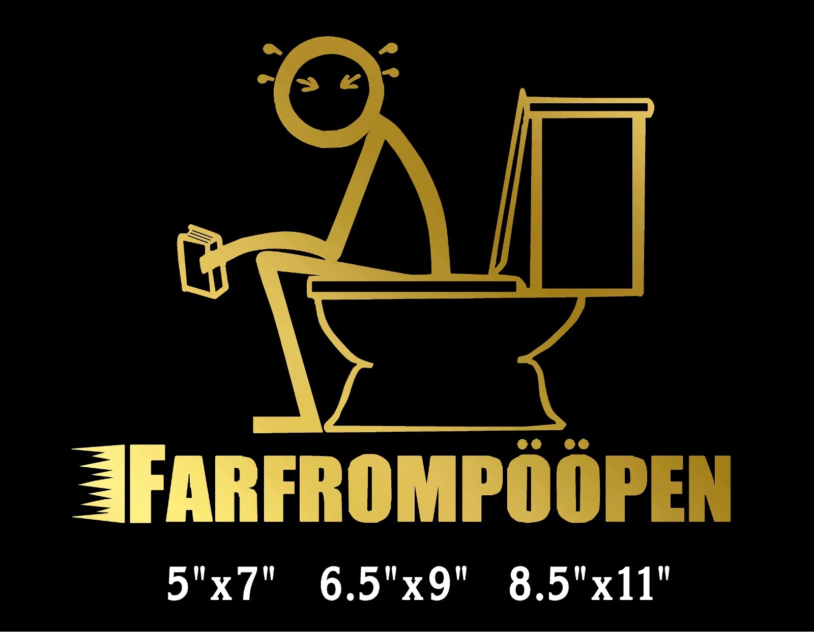 FarfromPoopen Decal Stick Person Constipated funny window vinyl sticker