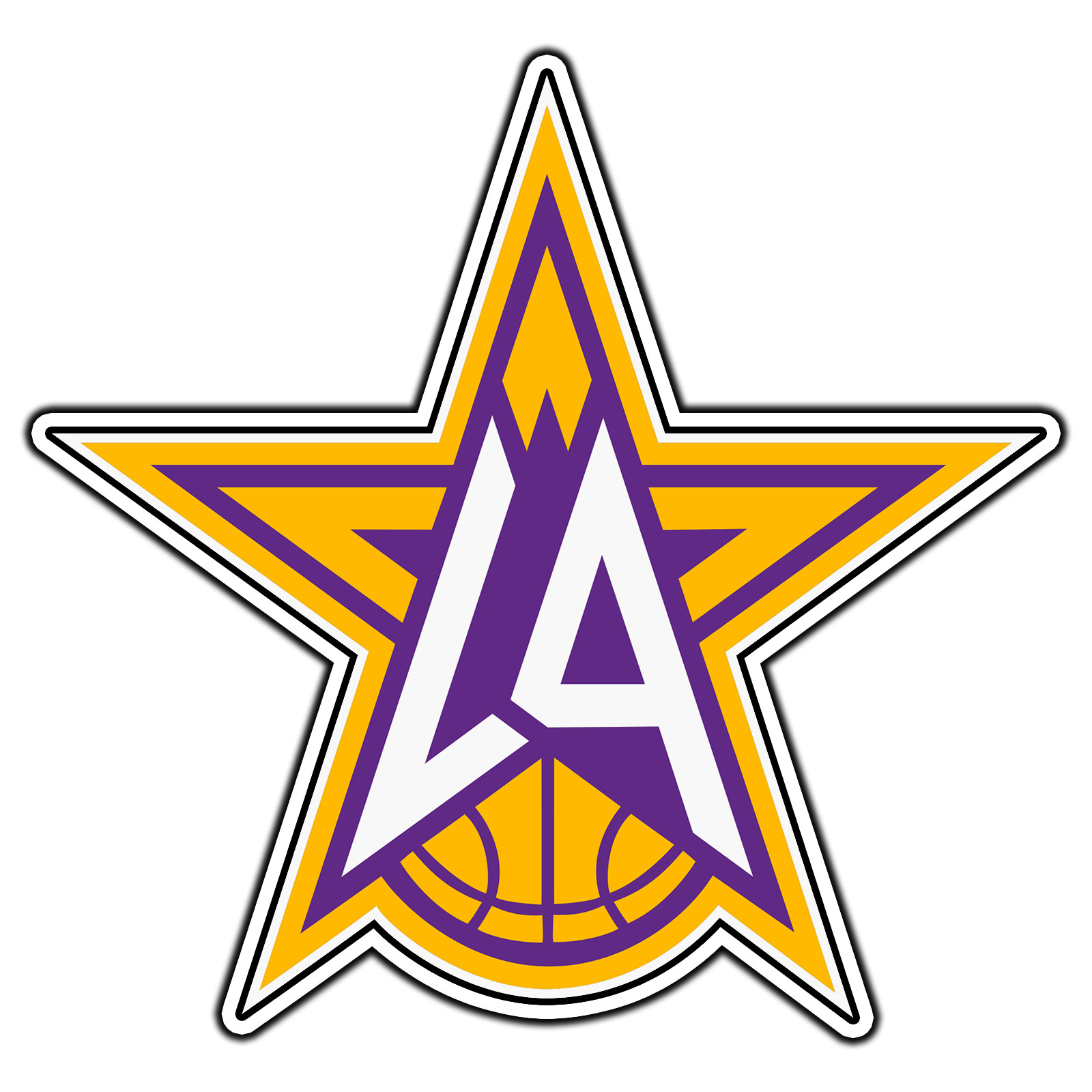 Los Angeles Lakers Star Logo #8 Fan Sticker Waterproof Vinyl Decal Die-Cut